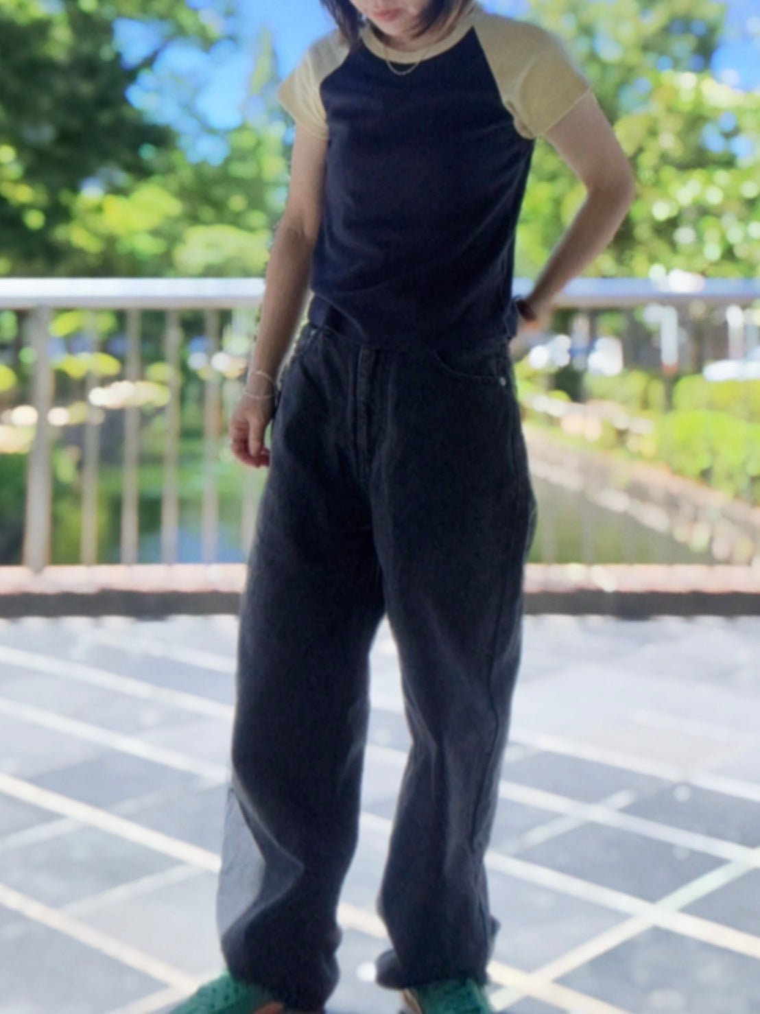 8月上旬予約開始【black】wide straight jeans - small potatoes