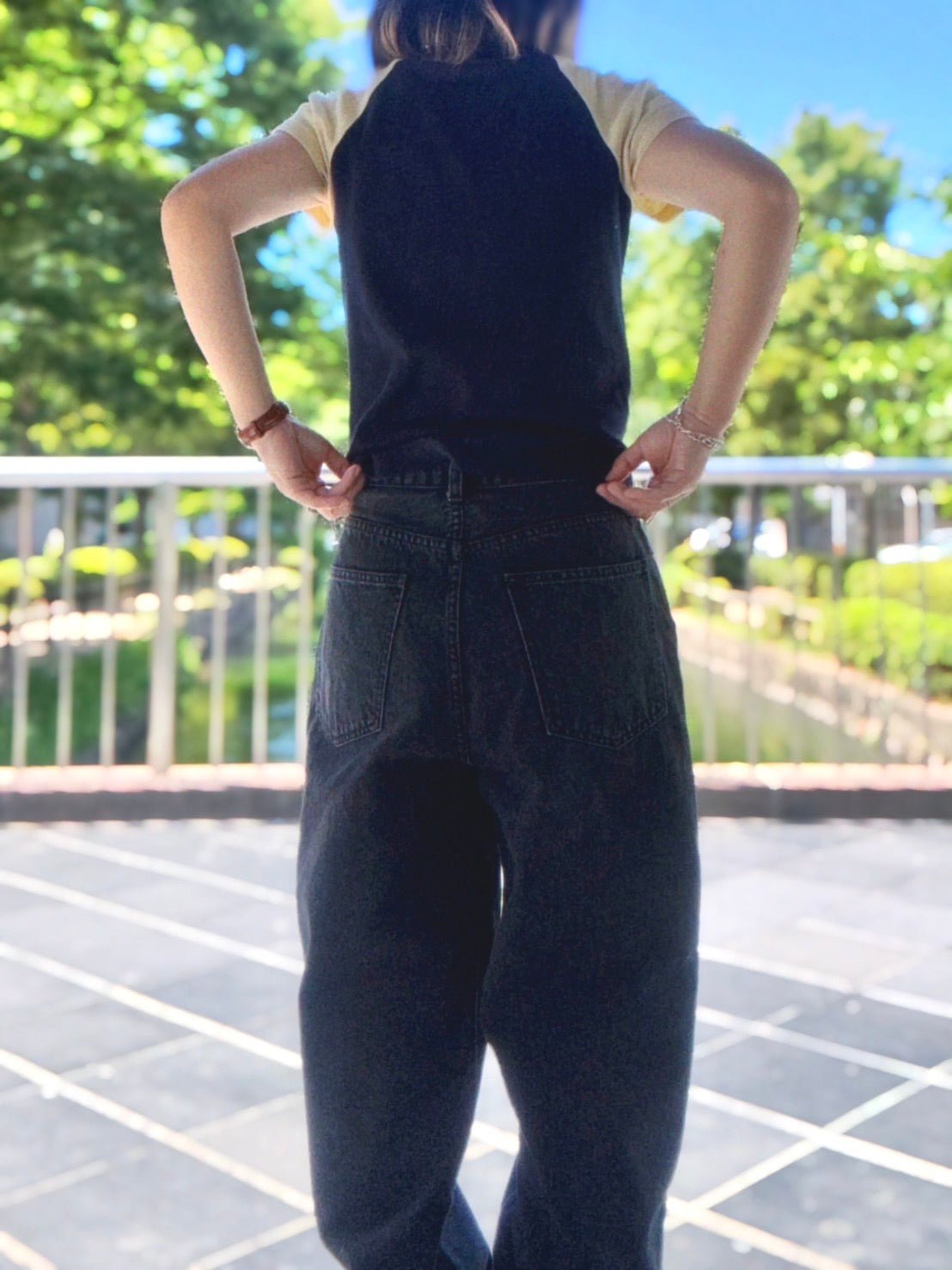 8月上旬予約開始【black】wide straight jeans - small potatoes