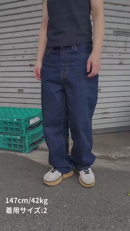 予約販売【light blue】wide straight jeans